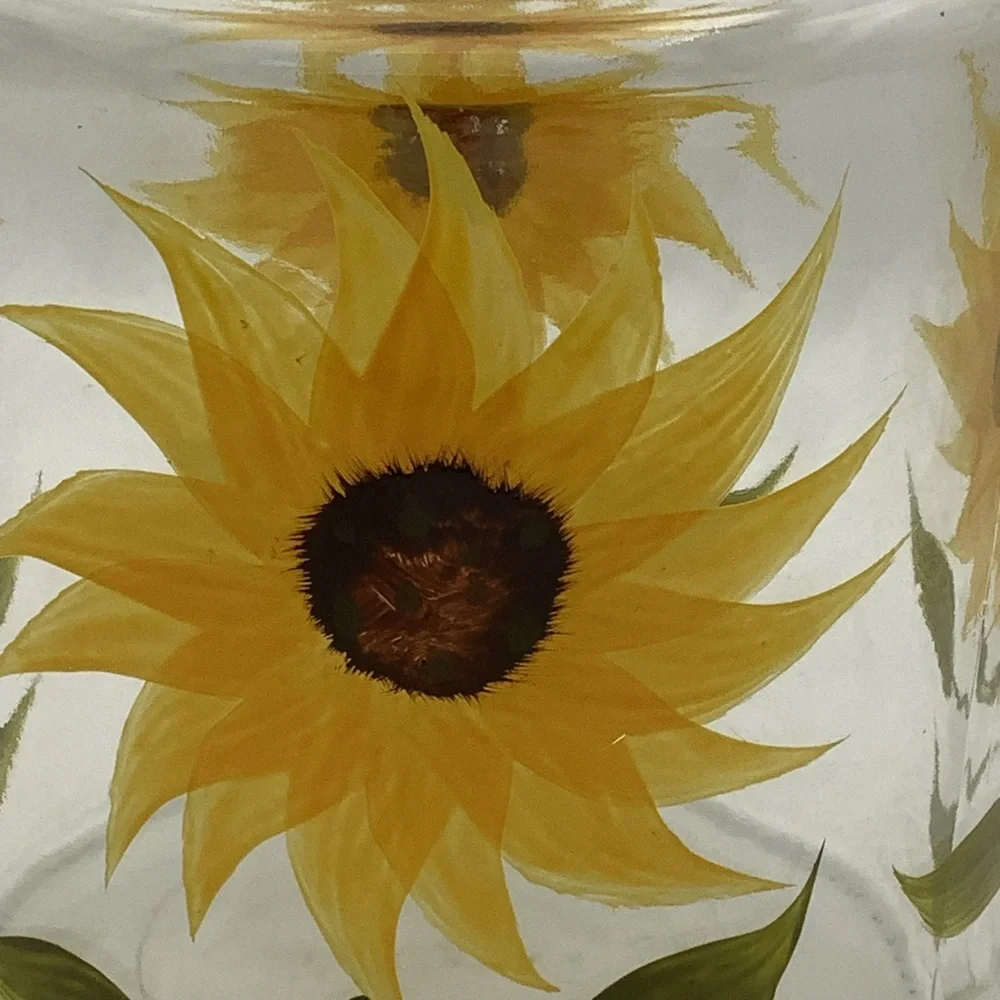 Sunflower Glass Canister with Lid